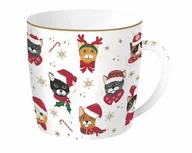 Ozdoby bożonarodzeniowe - KUBEK PORCELANOWY w PUSZCE Christmas Friends Cats - KOTY - miniaturka - grafika 1