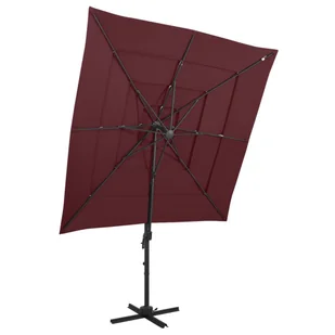 vidaXL 4-poziomowy parasol na aluminiowym słupku, bordowy, 250x250 cm 313824 - Parasole ogrodowe - miniaturka - grafika 10