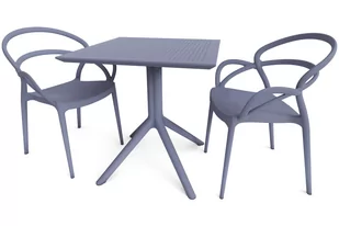Meble ogrodowe Siesta Mila Sky 70 cm Dark Grey 2+1 - Meble gastronomiczne - miniaturka - grafika 1
