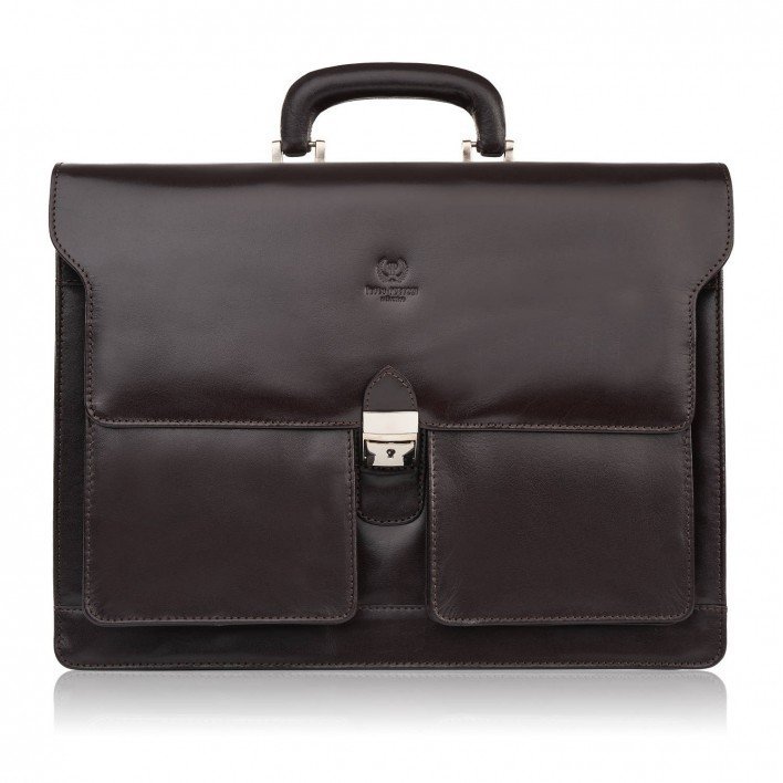 Torba Męska Na Ramię Skórzana Do Pracy Aktówka Na Dokumenty I Laptopa Brązowa Paolo Peruzzi T-122-Br