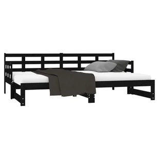 Lumarko Łóżko rozsuwane, czarne, lite drewno sosnowe, 2x(90x200) cm - Łóżka Lumarko Łóżko rozsuwane, czarne, lite drewno sosnowe, 2x(90x200) cm - Łóżka - miniaturka - grafika 6