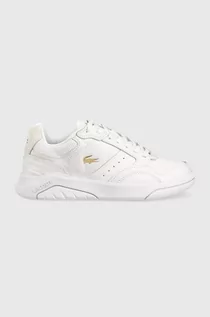 Sneakersy damskie - Lacoste sneakersy skórzane Game Advance Luxe kolor biały - grafika 1
