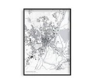 Obrazy i zdjęcia na płótnie - Szczecin - mapa miasta plakat z mapą Szczecina - miniaturka - grafika 1