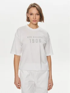 New Balance T-Shirt WT41519 Biały Oversize - Koszulki i topy damskie - miniaturka - grafika 1