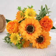 Inne - TEMU 1 Zestaw Sztucznych Bukietów Słoneczników i Piwonii, Poliestrowe Dekoracje Domowe i Zewnętrzne, Ślubne Ozdoby Stołowe do Kuchni, Dekoracje na - miniaturka - grafika 1