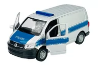 Samochody i pojazdy dla dzieci - WELLY VW TRANSPORTER T6 VAN POLIZEI 1:34 SAMOCHÓD NOWY METALOWY MODEL - miniaturka - grafika 1