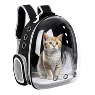 Transportery dla kotów - Transporter dla kota psa plecak torba 2w1 przezroczysty szelki wentylacja - miniaturka - grafika 1