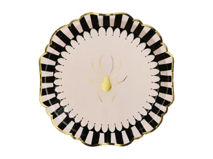 Talerzyki Złoty Pająk na Halloween - 23 cm - 6 szt. - Halloween - miniaturka - grafika 1