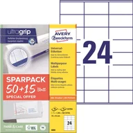 Etykiety samoprzylepne i bloki etykiet - Etykiety Avery uniwersalne 70x36mm 1560 etykiet 6602 - miniaturka - grafika 1