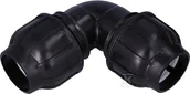 Łączniki, trójniki, kształtki - Kolano zaciskowe PP 90st. 75x75 PN10, do rur PE, kolor czarny - miniaturka - grafika 1