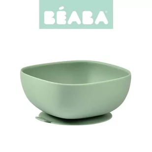 Beaba, Silikonowa miseczka z przyssawką, sage green - Miseczki i talerzyki dla dzieci - miniaturka - grafika 1