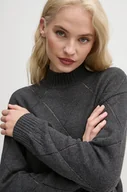 Swetry damskie - Pepe Jeans sweter IDRIS PERKINS damski kolor szary z półgolfem PL702215 - miniaturka - grafika 1