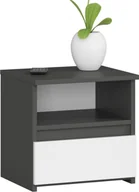 Szafki nocne - Fabryka Mebli Akord Szafka nocna CL1 40 cm 1 szuflada - grafit szary-biała - miniaturka - grafika 1