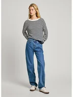 Swetry damskie - Pepe Jeans Sweter "Poppy" w kolorze granatowo-białym - miniaturka - grafika 1