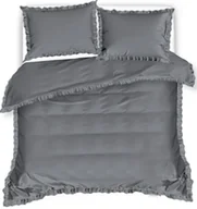 Pościel - Pościel Z Falbaną 200X220 Szara 2596 - miniaturka - grafika 1