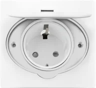 Gniazdka elektryczne - Hermetyczne gniazdo elektryczne, IP44, 1x2P+ZSchuko, białe - miniaturka - grafika 1