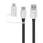 Kable USB - Mobilari KABEL 2W1 ŁADOWARKA IPHONE LIGHTNING MICRO USB 2.4 M555040 M555040 - miniaturka - grafika 1