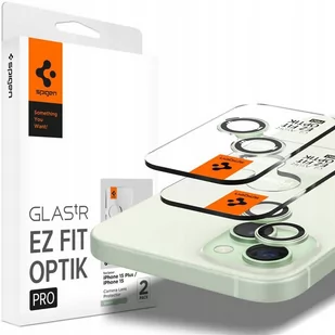 Szkło na aparat Spigen Glas.tR Ez Fit Optik Pro 2-Pack doPhone 15 / 15 Plus / 14 / 14 Plus, zielone - Szkła hartowane na telefon - miniaturka - grafika 1