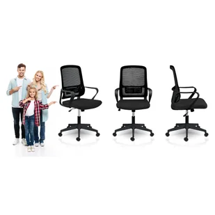 Fotel biurowy, krzesło biurowe Fotel biurowy z mikrosiatki Sofotel Wizo czarny - Fotele i krzesła biurowe - miniaturka - grafika 10