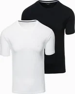 Koszulki męskie - Zestaw męskich t-shirtów z okrągłym dekoltem biały/czarny V2 Z101 S - miniaturka - grafika 1