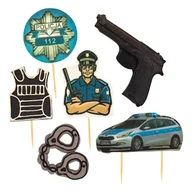 Dodatki do ciast w proszku - FIGURKA CUKROWA POLICJANT 2D  ZESTAW - miniaturka - grafika 1