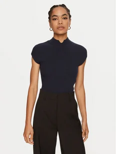 TWINSET Bluzka 242TP3110 Granatowy Slim Fit - Bluzki damskie - miniaturka - grafika 1