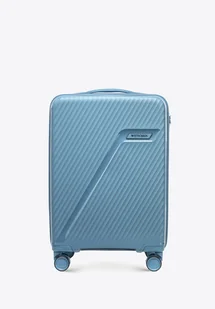 Mała walizka z polipropylenu w ukośne pasy niebiesko - szara - Walizki Mała walizka z polipropylenu w ukośne pasy niebiesko - szara - Walizki - miniaturka - grafika 1