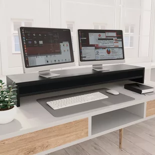 vidaXL vidaXL Podstawka pod monitor czarna 100x24x13 cm płyta wiórowa 800334 - Podnóżki, podpórki, podkładki - miniaturka - grafika 1