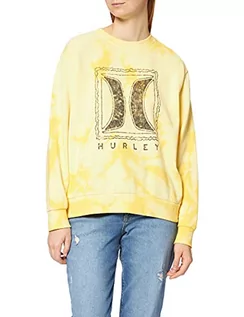Bluzy damskie - Hurley Damska bluza w pochmurną noc dziewczyna załoga Mgiełka żółta M 3HJ2780298 - grafika 1