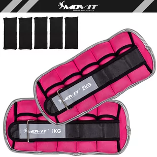 RÓŻOWE REGULOWANE OBCIĄŻNIKI 2x 2 KG NA RĘCE NOGI - Obciążenia - miniaturka - grafika 3