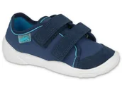 Buty dla chłopców - Trampki kapcie dziecięce chłopięce na rzepy granatowe Befado 907P160 -22 - miniaturka - grafika 1