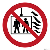 Systemy ekspozycyjne i znaki informacyjne - BB021 NIE UŻYWAĆ DŹWIGU W PRZYPADKU POŻARU, KN - FOLIA PODŁOGOWA NIEŚWIECĄCA; (500X500MM) - miniaturka - grafika 1