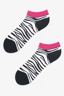 Skarpetki damskie - Skarpetki stopki damskie w motyw zwierzęcy Footies Zebra Marilyn - MARILYN - miniaturka - grafika 1