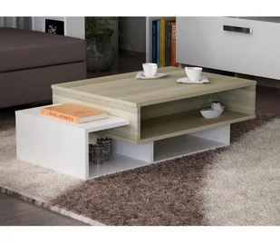 Stolik kawowy TAB 32x105 cm beż/biały - Ławy i stoliki kawowe - miniaturka - grafika 1