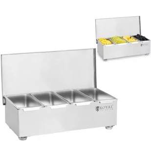 Royal Catering Pojemnik barmański na dodatki do drinków - stal nierdzewna - 4 szt. RCCBS 4 RCCBS 4 - Meble gastronomiczne - miniaturka - grafika 1
