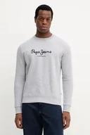 Bluzy męskie - Pepe Jeans bluza męska kolor szary z nadrukiem PM5800018 - miniaturka - grafika 1