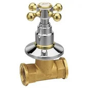 Akcesoria do armatury i ceramiki - Sapho Antea zawór podtynkowy 1/2" woda zimna chrom/złoto 3052C - miniaturka - grafika 1