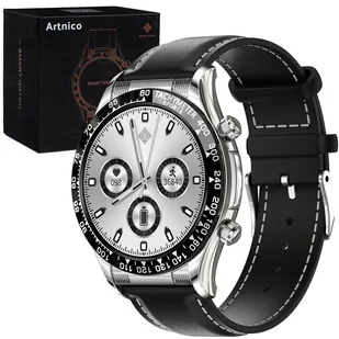 Artnico E18 Pro Skórzany Czarny - Smartwatch - miniaturka - grafika 1