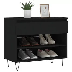 Szafka na buty, czarna, 70x36x60 cm, materiał drewnopochodny Lumarko! - Szafki na buty - miniaturka - grafika 4