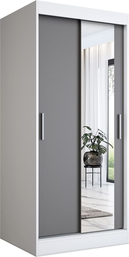 Elior Szafa przesuwna w kolorze biały + antracyt - Palmira 2X