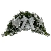 Ozdoby bożonarodzeniowe - Stroik świąteczny srebrny 60 cm dekoracja bożonarodzeniowa - miniaturka - grafika 1