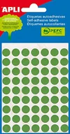 Etykiety do drukarek - APLI 2054 - zielone etykiety (Ø 10) 5 arkuszy - miniaturka - grafika 1