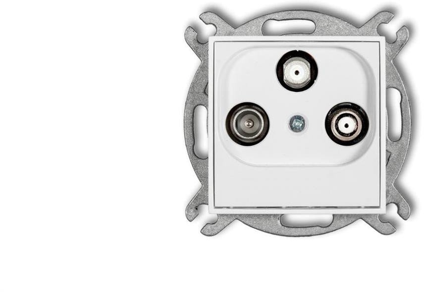 Karlik MINI Mechanizm gniazda abonenckiego 2 wyjścia SAT + TV biały mat 25MGSN