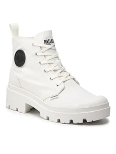 Palladium Trapery Pallabase Twill 96907-116-M Biały - Botki damskie - miniaturka - grafika 1
