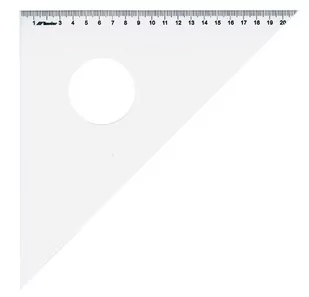 LENIAR Trójkąt z podcięciem plastikowy 45° / 25 cm 10042 - Linijki, ekierki - miniaturka - grafika 1