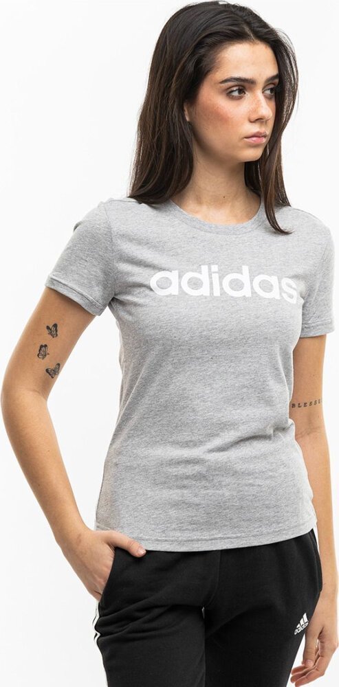 Adidas Koszulka damska adidas Loungwear Essentials Slim Logo szara HL2053 M