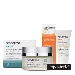 Sesderma Azelac + C-VIT Radiance ZESTAW Krem nawilżający do twarzy 50 ml + Rewitalizująca maska 30 ml - Zestawy kosmetyków damskich - miniaturka - grafika 1