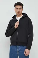 Bluzy męskie - Calvin Klein bluza męska kolor czarny z kapturem gładka - miniaturka - grafika 1