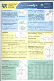 Nowik Matematyka, Podręczne tablice szkolne - część 2 planometria, stereometria, trygonometria, analiza c.d., liceum i technikum - Jerzy Nowik - Podręczniki dla liceum - miniaturka - grafika 1