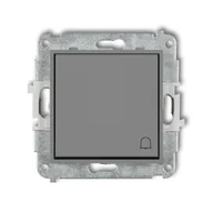 Wyłączniki światła i elektryczne - Karlik Przycisk dzwonkowy MINI szary 27MWPUS-4 - miniaturka - grafika 1